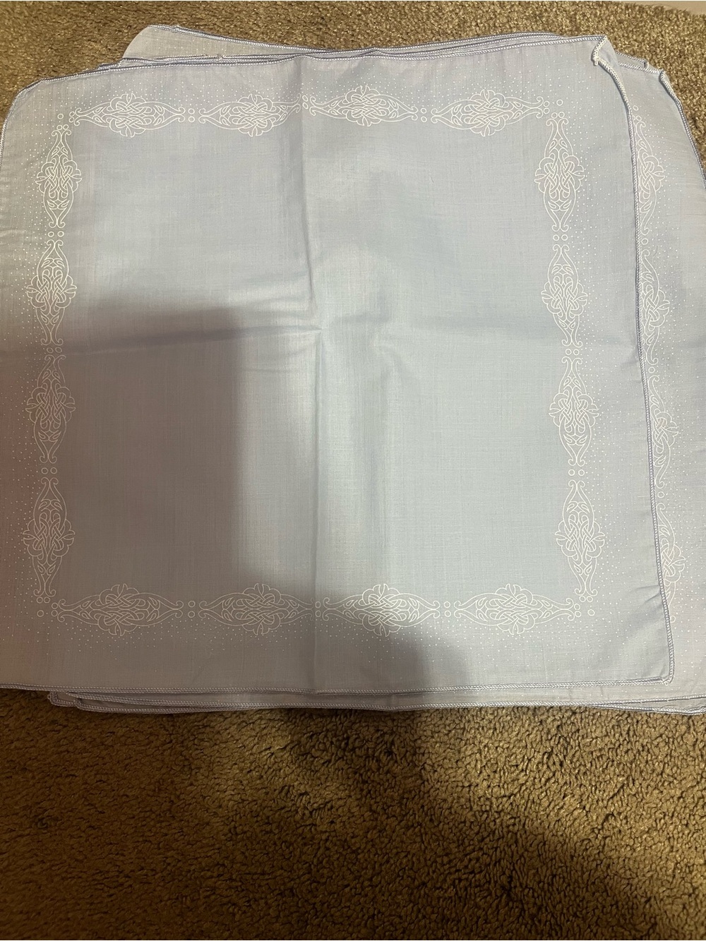 Baby blue embroidered new set of 8 tea towels napkins linen vintage Handmade
